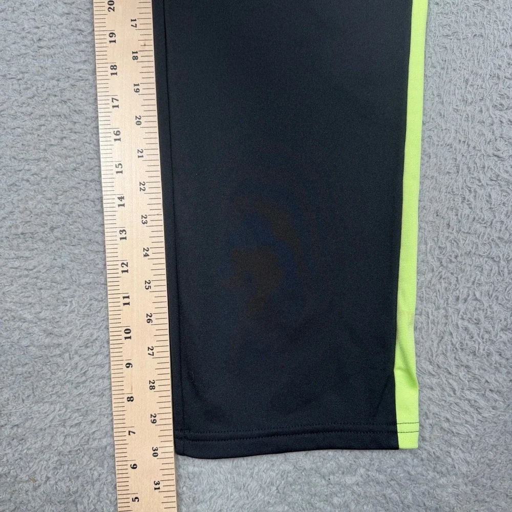 Under Armour Boys YXL Black‎ Neon Yellow Stripe Loose Fit Athletic Track Pants